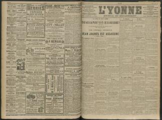 4 vues - L\'Yonne, journal du département, n° 185, samedi 1 août 1914 (ouvre la visionneuse)