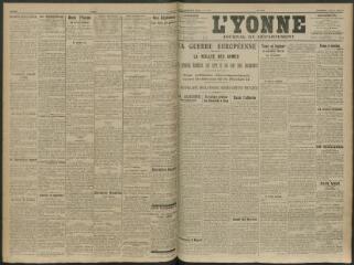 2 vues - L\'Yonne, journal du département, n° 195, jeudi 13 août 1914 (ouvre la visionneuse)