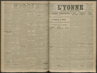 2 vues - L\'Yonne, journal du département, n° 197, samedi 15 août 1914 (ouvre la visionneuse)
