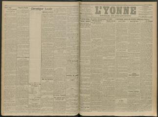 2 vues - L\'Yonne, journal du département, n° 263, samedi 31 octobre 1914 (ouvre la visionneuse)