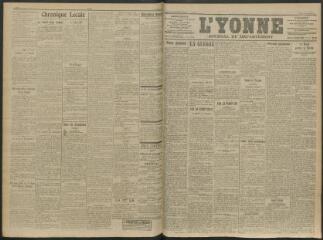 2 vues - L\'Yonne, journal du département, n° 301, mardi 15 décembre 1914 (ouvre la visionneuse)