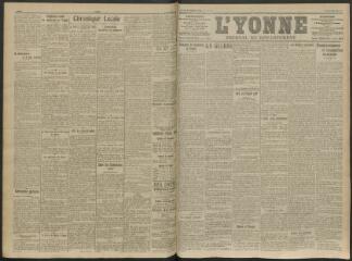 2 vues - L\'Yonne, journal du département, n° 306, lundi 21 décembre 1914 (ouvre la visionneuse)