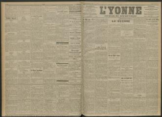 3 vues - L\'Yonne, journal du département, n° 33, mardi 9 février 1915 (ouvre la visionneuse)