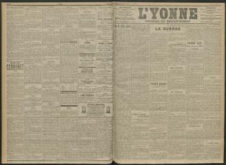3 vues - L\'Yonne, journal du département, n° 42, lundi 22 février 1915 (ouvre la visionneuse)