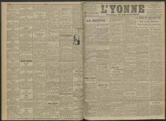 3 vues - L\'Yonne, journal du département, n° 54, lundi 8 mars 1915 (ouvre la visionneuse)
