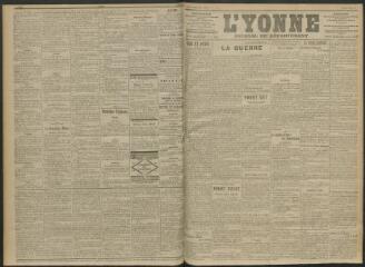 3 vues - L\'Yonne, journal du département, n° 55, mardi 9 mars 1915 (ouvre la visionneuse)
