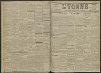 3 vues - L\'Yonne, journal du département, n° 58, vendredi 12 mars 1915 (ouvre la visionneuse)