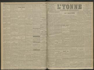 3 vues - L\'Yonne, journal du département, n° 58, samedi 13 mars 1915 (ouvre la visionneuse)