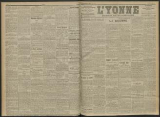 3 vues - L\'Yonne, journal du département, n° 63, vendredi 19 mars 1915 (ouvre la visionneuse)