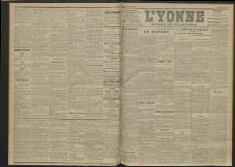 3 vues - L\'Yonne, journal du département, n° 67, mercredi 24 mars 1915 (ouvre la visionneuse)