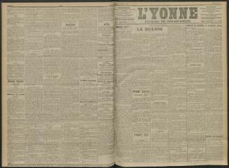 3 vues - L\'Yonne, journal du département, n° 68, jeudi 25 mars 1915 (ouvre la visionneuse)