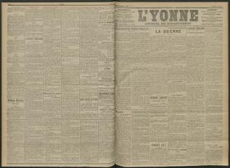 3 vues - L\'Yonne, journal du département, n° 69, vendredi 26 mars 1915 (ouvre la visionneuse)
