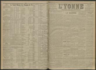3 vues - L\'Yonne, journal du département, n° 72, mardi 30 mars 1915 (ouvre la visionneuse)