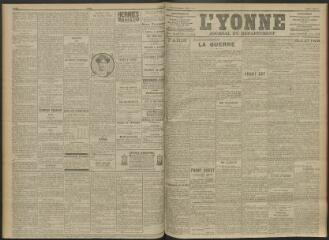 3 vues - L\'Yonne, journal du département, n° 77, mardi 6 avril 1915 (ouvre la visionneuse)