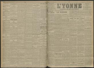 3 vues - L\'Yonne, journal du département, n° 86, vendredi 16 avril 1915 (ouvre la visionneuse)