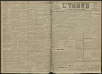 3 vues - L\'Yonne, journal du département, n° 110, mardi 18 mai 1915 (ouvre la visionneuse)