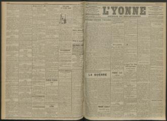 3 vues - L\'Yonne, journal du département, n° 116, mercredi 26 mai 1915 (ouvre la visionneuse)