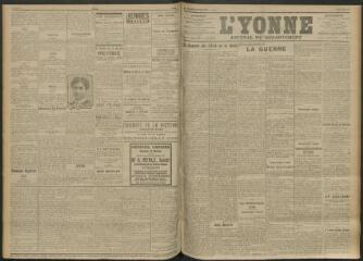 3 vues - L\'Yonne, journal du département, n° 138, lundi 21 juin 1915 (ouvre la visionneuse)
