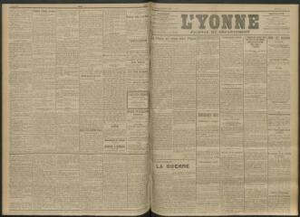 3 vues - L\'Yonne, journal du département, n° 148, mercredi 30 juin 1915 (ouvre la visionneuse)