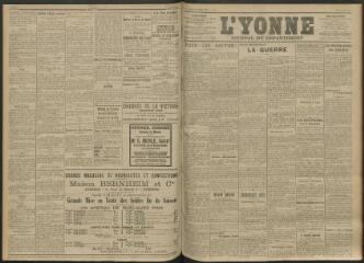 3 vues - L\'Yonne, journal du département, n° 154, lundi 5 juillet 1915 (ouvre la visionneuse)