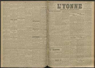 3 vues - L\'Yonne, journal du département, n° 155, mardi 6 juillet 1915 (ouvre la visionneuse)
