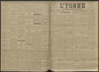 3 vues - L\'Yonne, journal du département, n° 156, mercredi 7 juillet 1915 (ouvre la visionneuse)