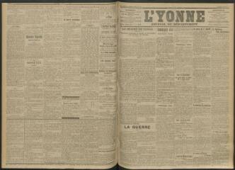 3 vues - L\'Yonne, journal du département, n° 158, vendredi 9 juillet 1915 (ouvre la visionneuse)