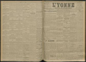 3 vues - L\'Yonne, journal du département, n° 166, mardi 20 juillet 1915 (ouvre la visionneuse)