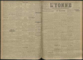 3 vues - L\'Yonne, journal du département, n° 167, mercredi 21 juillet 1915 (ouvre la visionneuse)