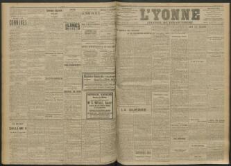 3 vues - L\'Yonne, journal du département, n° 201, lundi 30 août 1915 (ouvre la visionneuse)