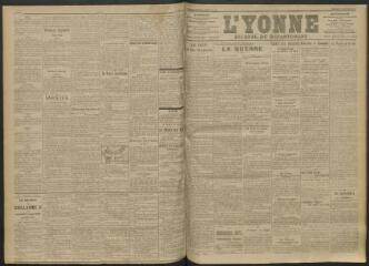 3 vues - L\'Yonne, journal du département, n° 203, mercredi 1 septembre 1915 (ouvre la visionneuse)