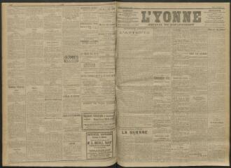 3 vues - L\'Yonne, journal du département, n° 207, lundi 6 septembre 1915 (ouvre la visionneuse)
