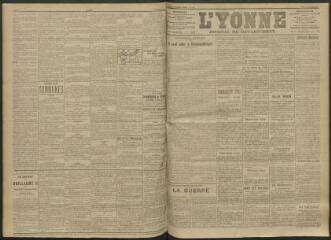 3 vues - L\'Yonne, journal du département, n° 208, mardi 7 septembre 1915 (ouvre la visionneuse)