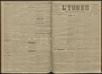 3 vues - L\'Yonne, journal du département, n° 210, jeudi 9 septembre 1915 (ouvre la visionneuse)