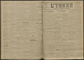 3 vues - L\'Yonne, journal du département, n° 211, vendredi 10 septembre 1915 (ouvre la visionneuse)