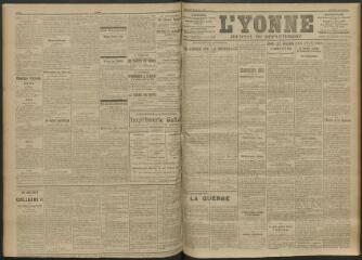 3 vues - L\'Yonne, journal du département, n° 215, mercredi 15 septembre 1915 (ouvre la visionneuse)