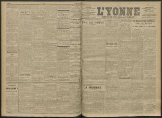 3 vues - L\'Yonne, journal du département, n° 224, samedi 25 septembre 1915 (ouvre la visionneuse)