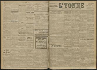 3 vues - L\'Yonne, journal du département, n° 225, lundi 27 septembre 1915 (ouvre la visionneuse)