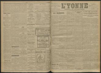 3 vues - L\'Yonne, journal du département, n° 231, lundi 4 octobre 1915 (ouvre la visionneuse)