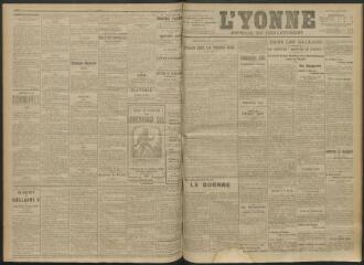 3 vues - L\'Yonne, journal du département, n° 233, mercredi 6 octobre 1915 (ouvre la visionneuse)
