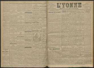 3 vues - L\'Yonne, journal du département, n° 236, mardi 12 octobre 1915 (ouvre la visionneuse)