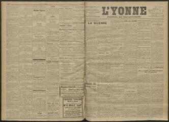 3 vues - L\'Yonne, journal du département, n° 247, lundi 25 octobre 1915 (ouvre la visionneuse)