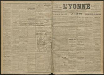 3 vues - L\'Yonne, journal du département, n° 256, jeudi 4 novembre 1915 (ouvre la visionneuse)