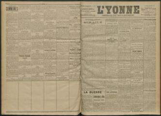 3 vues - L\'Yonne, journal du département, n° 262, jeudi 11 novembre 1915 (ouvre la visionneuse)