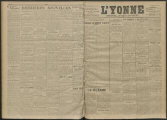 3 vues - L\'Yonne, journal du département, n° 270, samedi 20 novembre 1915 (ouvre la visionneuse)
