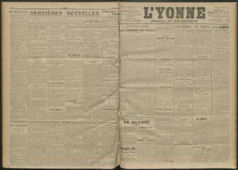 3 vues - L\'Yonne, journal du département, n° 274, vendredi 26 novembre 1915 (ouvre la visionneuse)