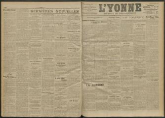 3 vues - L\'Yonne, journal du département, n° 294, lundi 20 décembre 1915 (ouvre la visionneuse)