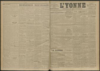 3 vues - L\'Yonne, journal du département, n° 298, vendredi 24 décembre 1915 (ouvre la visionneuse)