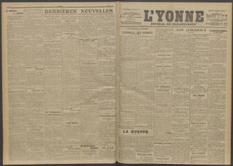 3 vues - L\'Yonne, journal du département, n° 6, samedi 8 janvier 1916 (ouvre la visionneuse)