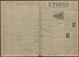3 vues - L\'Yonne, journal du département, n° 48, lundi 28 février 1916 (ouvre la visionneuse)